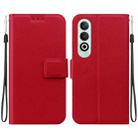 For OPPO K12 Ultra-thin Voltage Magnetic Buckle Leather Phone Case(Red) - 1