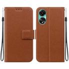 For OPPO A78 4G Ultra-thin Voltage Magnetic Buckle Leather Phone Case(Brown) - 1