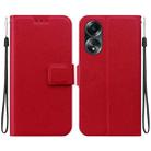 For OPPO A58 4G Ultra-thin Voltage Magnetic Buckle Leather Phone Case(Red) - 1