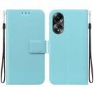 For OPPO A58 4G Ultra-thin Voltage Magnetic Buckle Leather Phone Case(Green) - 1