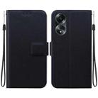 For OPPO A58 4G Ultra-thin Voltage Magnetic Buckle Leather Phone Case(Black) - 1