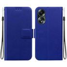 For OPPO A58 4G Ultra-thin Voltage Magnetic Buckle Leather Phone Case(Blue) - 1