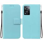 For OPPO A57 4G / 5G / A57e / A77 4G / 5G Ultra-thin Voltage Magnetic Buckle Leather Phone Case(Green) - 1