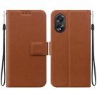 For OPPO A38 / A18 Ultra-thin Voltage Magnetic Buckle Leather Phone Case(Brown) - 1