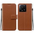 For Xiaomi 13T / 13T Pro / K60 Ultra Ultra-thin Voltage Magnetic Buckle Leather Phone Case(Brown) - 1