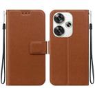 For Xiaomi Poco F6 Ultra-thin Voltage Magnetic Buckle Leather Phone Case(Brown) - 1