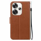 For Xiaomi Poco F6 Ultra-thin Voltage Magnetic Buckle Leather Phone Case(Brown) - 3