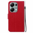 For Redmi Note 13 Pro 4G / Poco M6 Pro 4G Ultra-thin Voltage Magnetic Buckle Leather Phone Case(Red) - 3