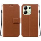 For Redmi Note 13 4G Global Ultra-thin Voltage Magnetic Buckle Leather Phone Case(Brown) - 1