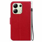 For Redmi Note 13 4G Global Ultra-thin Voltage Magnetic Buckle Leather Phone Case(Red) - 3