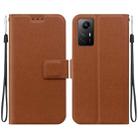 For Redmi Note 12S Ultra-thin Voltage Magnetic Buckle Leather Phone Case(Brown) - 1