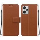 For Redmi Note 12 Pro+ Global Ultra-thin Voltage Magnetic Buckle Leather Phone Case(Brown) - 1