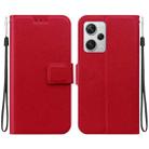 For Redmi Note 12 Pro+ Global Ultra-thin Voltage Magnetic Buckle Leather Phone Case(Red) - 1