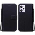 For Redmi Note 12 Pro 5G Global Ultra-thin Voltage Magnetic Buckle Leather Phone Case(Black) - 1