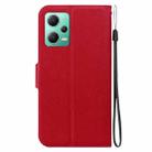 For Redmi Note 12 5G Global / Poco X5 Ultra-thin Voltage Magnetic Buckle Leather Phone Case(Red) - 3