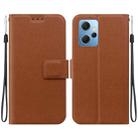 For Redmi Note 12 4G Global Ultra-thin Voltage Magnetic Buckle Leather Phone Case(Brown) - 1