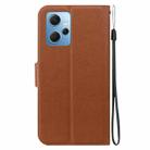 For Redmi Note 12 4G Global Ultra-thin Voltage Magnetic Buckle Leather Phone Case(Brown) - 3