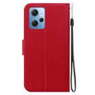 For Redmi Note 12 4G Global Ultra-thin Voltage Magnetic Buckle Leather Phone Case(Red) - 3