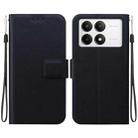 For Redmi K70 / K70 Pro / Poco F6 Pro Ultra-thin Voltage Magnetic Buckle Leather Phone Case(Black) - 1