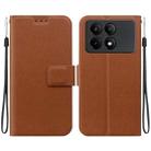 For Redmi K70E / Poco X6 Pro Ultra-thin Voltage Magnetic Buckle Leather Phone Case(Brown) - 1