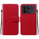 For Redmi K70E / Poco X6 Pro Ultra-thin Voltage Magnetic Buckle Leather Phone Case(Red) - 1