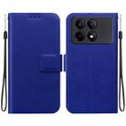For Redmi K70E / Poco X6 Pro Ultra-thin Voltage Magnetic Buckle Leather Phone Case(Blue) - 1