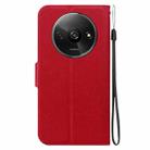 For Redmi A3 Ultra-thin Voltage Magnetic Buckle Leather Phone Case(Red) - 3