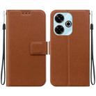 For Redmi 13 4G / Poco M6 4G Ultra-thin Voltage Magnetic Buckle Leather Phone Case(Brown) - 1