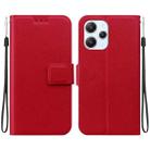 For Redmi 12 4G / 5G / Redmi Note 12R Ultra-thin Voltage Magnetic Buckle Leather Phone Case(Red) - 1