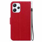 For Redmi 12 4G / 5G / Redmi Note 12R Ultra-thin Voltage Magnetic Buckle Leather Phone Case(Red) - 3