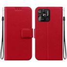 For Redmi 10 / 10 Power India / Redmi 10C Ultra-thin Voltage Magnetic Buckle Leather Phone Case(Red) - 1