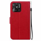 For Redmi 10 / 10 Power India / Redmi 10C Ultra-thin Voltage Magnetic Buckle Leather Phone Case(Red) - 3