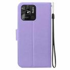 For Redmi 10 / 10 Power India / Redmi 10C Ultra-thin Voltage Magnetic Buckle Leather Phone Case(Purple) - 3