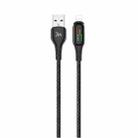 TOTUDESIGN CB-18-L 1.2m Glowing USB-A to 8 Pin Charging Data Cable(Black) - 1