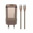 TOTUDESIGN HC-9 30W USB-A to Type-C GaN Fast Charger, Plug:EU Plug with Type-C to Type-C Cable(Gold) - 1