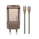 TOTUDESIGN HC-9 30W USB-A to Type-C GaN Fast Charger, Plug:EU Plug with Type-C to 8 Pin Cable(Gold) - 1