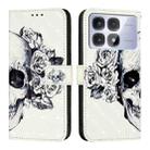 For Redmi K70 Ultra 5G Global 3D Painting Horizontal Flip Leather Phone Case(Skull) - 2