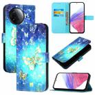 For Redmi K80 / K80 Pro 3D Painting Horizontal Flip Leather Phone Case(Golden Butterfly) - 1