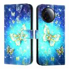 For Redmi K80 / K80 Pro 3D Painting Horizontal Flip Leather Phone Case(Golden Butterfly) - 2