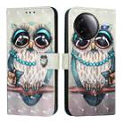 For Redmi K80 / K80 Pro 3D Painting Horizontal Flip Leather Phone Case(Grey Owl) - 2