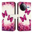 For Redmi K80 / K80 Pro 3D Painting Horizontal Flip Leather Phone Case(Rose Butterfly) - 2