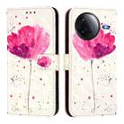 For Redmi K80 / K80 Pro 3D Painting Horizontal Flip Leather Phone Case(Flower) - 2