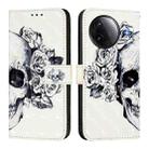 For Redmi K80 / K80 Pro 3D Painting Horizontal Flip Leather Phone Case(Skull) - 2