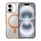 For iPhone 16 Ice Skin MagSafe PC Hybrid TPU Phone Case(Orange) - 1