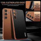 For Samsung Galaxy S25 5G AZNS Electroplated Edge Carbon Fiber Texture Phone Case(Blue) - 3