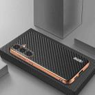 For Samsung Galaxy S25+ 5G AZNS Electroplated Edge Carbon Fiber Texture Phone Case(Black) - 2