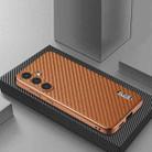 For Samsung Galaxy S25+ 5G AZNS Electroplated Edge Carbon Fiber Texture Phone Case(Brown) - 2