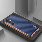 For Samsung Galaxy S25+ 5G AZNS Electroplated Edge Carbon Fiber Texture Phone Case(Blue) - 2
