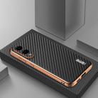 For Samsung Galaxy S25 Edge 5G AZNS Electroplated Edge Carbon Fiber Texture Phone Case(Black) - 2
