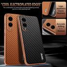 For Samsung Galaxy S25 Edge 5G AZNS Electroplated Edge Carbon Fiber Texture Phone Case(Black) - 3